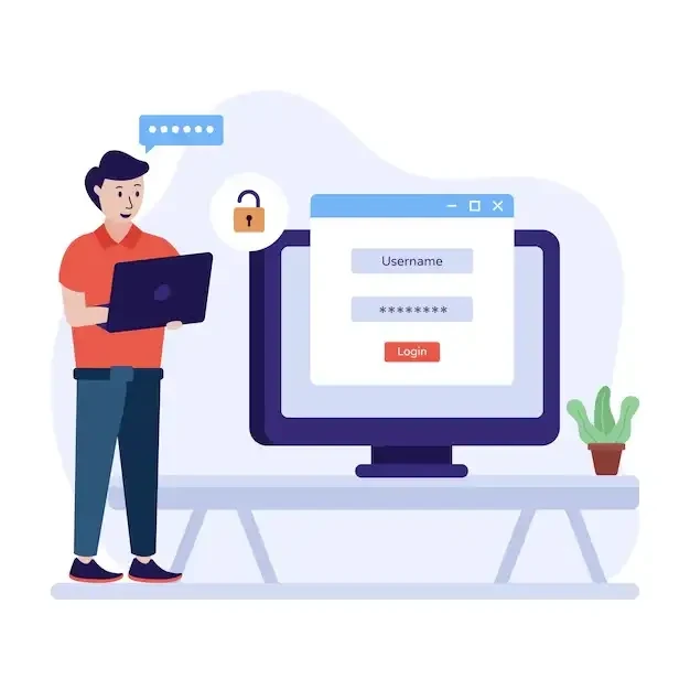 Secure account login illustration